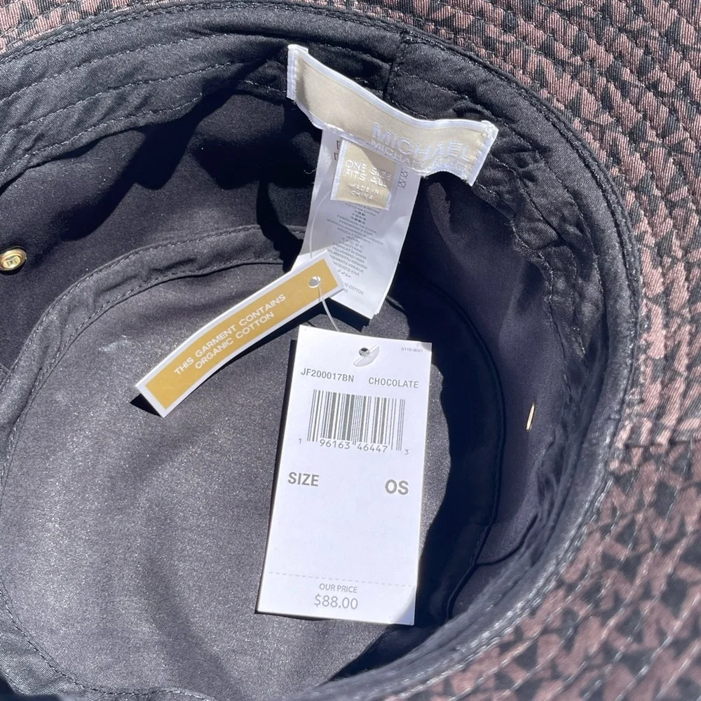 (new+tag) Michael Kors bucket hat MK monogram brown black one size fits all (OS) - Picture 3 of 7